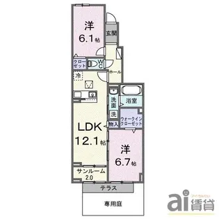 アヴィニア グランツ【1階】の間取り