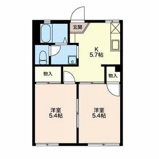 パークハイツB【1階】の間取り