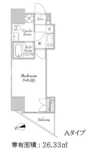 ミリアレジデンス新宿御苑II【6階】の間取り