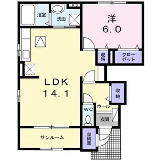 プリマール【1階】の間取り