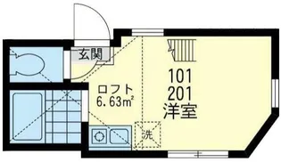 ユナイト安善パラティーノの杜【1階】の間取り