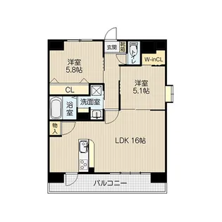 Clowdio熊本南【3階】の間取り