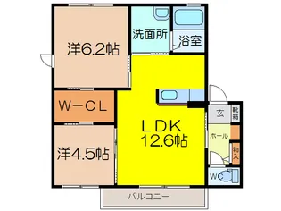 ソレイユ武田 A【2階】の間取り
