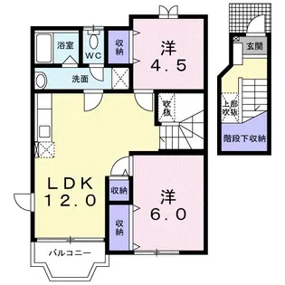 アヴェニールソルティA【2階】の間取り