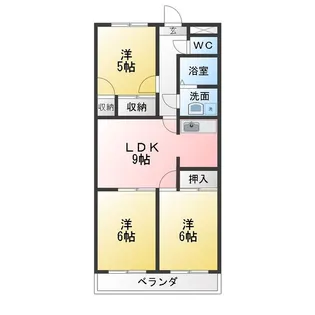シーザースパレス野町【2階】の間取り