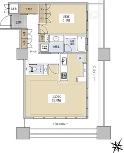 オリゾンマーレ【3階】の間取り