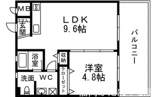 エスコート西片江【2階】の間取り