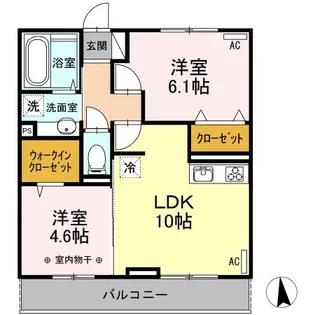 サブリナガーデン米沢城南【3階】の間取り