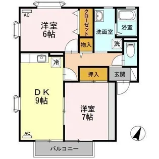 ハイカムール優【2階】の間取り