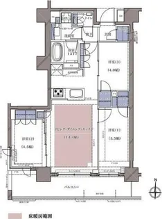 ディームス横濱青木町【4階】の間取り