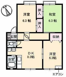 サンビレッジ平野 B棟【1階】の間取り