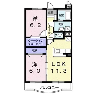 N・T 秋月-A【2階】の間取り