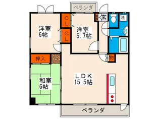 セントラル庚午No2【5階】の間取り