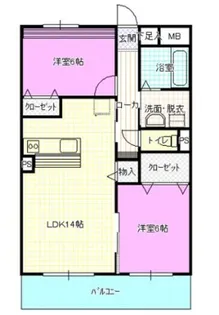 アンソレイエII【2階】の間取り