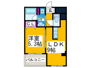 ジェルメ河善【8階】の間取り