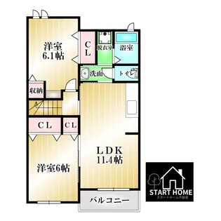 サンセール・ポワ・メゾンIIA【2階】の間取り