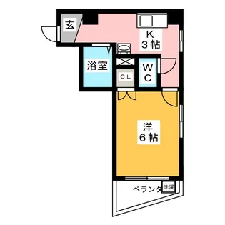 新栄マンションさくら【2階】の間取り