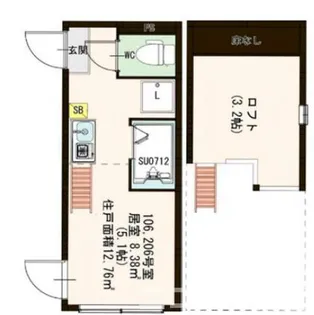 アイフィロス北千住【2階】の間取り