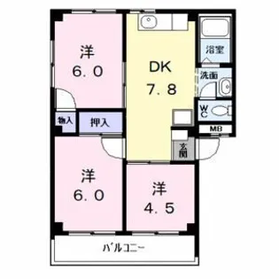 リバーサイドパレス【2階】の間取り