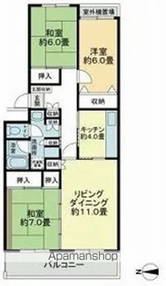 テレパレス船橋三咲B棟【1階】の間取り