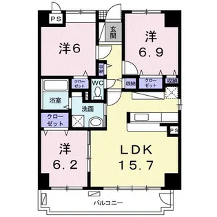 ゴールド プリムローズ【4階】の間取り