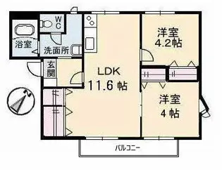ガーデンスクエア福島 A棟【2階】の間取り