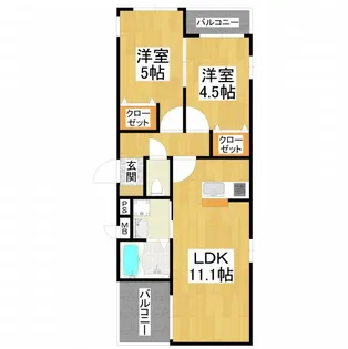 フィアスコート北野田【3階】の間取り