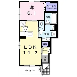 グリーンウィステリア【1階】の間取り