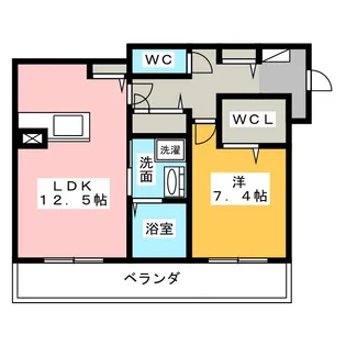 コートサイド滝川【3階】の間取り