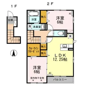 ヴューテラス B【2階】の間取り