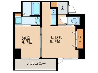 ヴァン ド メール唐人【6階】の間取り