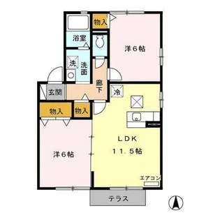プラティーク新屋大川町【2階】の間取り