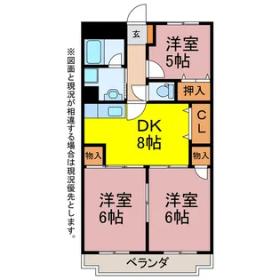 リバーサイドレジデンス【6階】の間取り