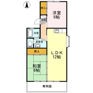 セジュール城山 A棟【1階】の間取り
