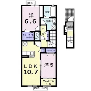 ヴィラ ウィングB【2階】の間取り