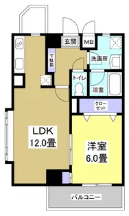 エストメンツ中央【6階】の間取り