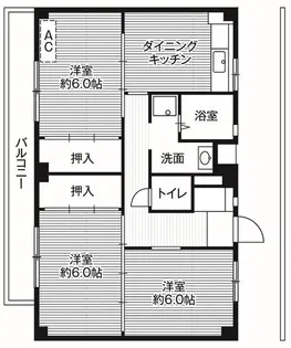 ビレッジハウス阿久和2号棟【3階】の間取り