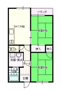 北城タウンハウス【2階】の間取り