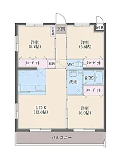 プリュネ願成寺【2階】の間取り