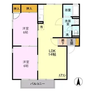 ヴィラ・エスポワール A【1階】の間取り