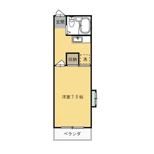 1Kの間取り画像