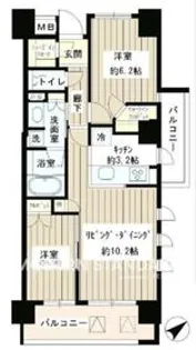 パークホームズ目黒リバーサウスアーバンレジデンス【12階】の間取り