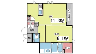 シャーメゾン六甲道【1階】の間取り