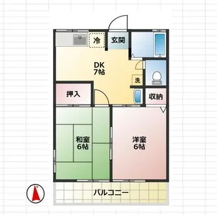 シティハイムイーストB【1階】の間取り
