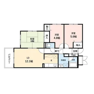 ピュアコート伊勢原【3階】の間取り