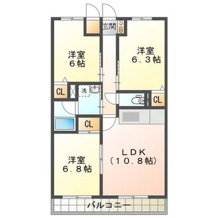 サンパレス【4階】の間取り