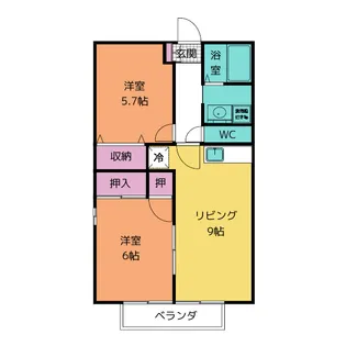 セヴィル1東山 A【2階】の間取り