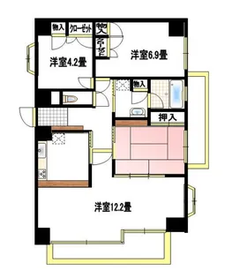 ナイスステージ国見ケ丘【4階】の間取り