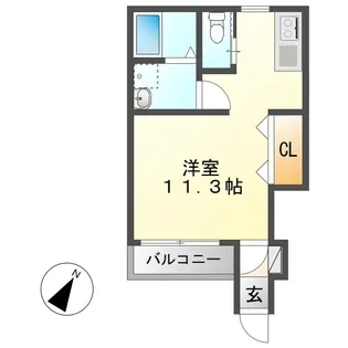 サンサンハイム中村【1階】の間取り