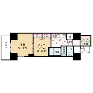 レジュールアッシュ梅田アクシア【5階】の間取り